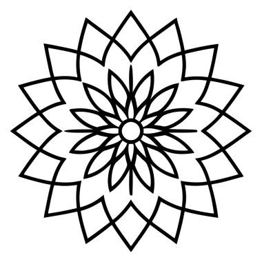 Çiçek şeklinde vektör mandala. Boyama kitabı için el çizimi dekoratif öge