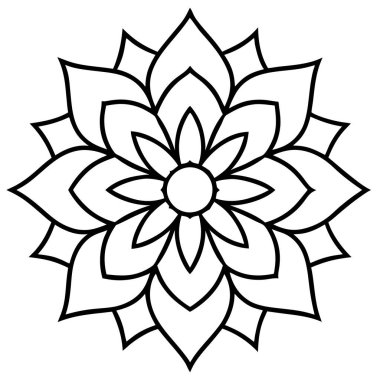 Çiçek mandala. Dekoratif unsur. mandala vektör illüstrasyonu.