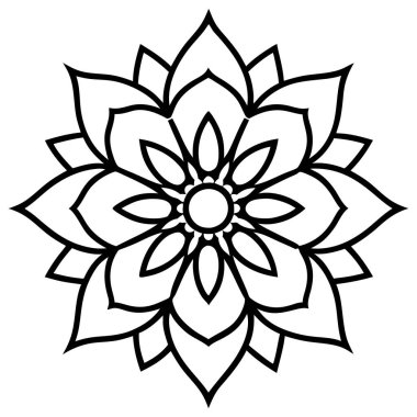 mandala. Dekoratif unsur. El çizimi. vektör illüstrasyonu