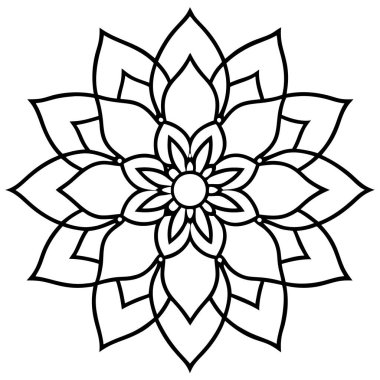 Vektör mandala süsü. Basit bir mandala.