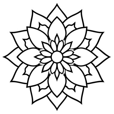 Güzel çiçek mandala ikonu