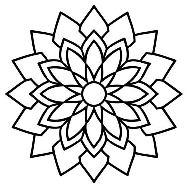 mandala. Süslü püslü, siyah beyaz.