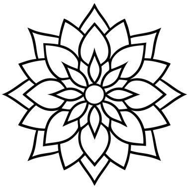 Dekoratif süs vektör çizimine sahip güzel çiçek