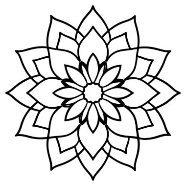 Güzel çiçekli mandala. Dekoratif süs. vektör illüstrasyonu.