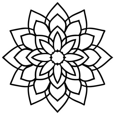Mandala desenli beyaz çizim