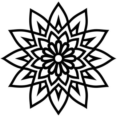 Siyah ve beyaz mandala. boyama kitabı