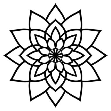 Mandala desen siyah ve beyaz