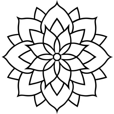 Beyaz arkaplanda çiçek mandala.