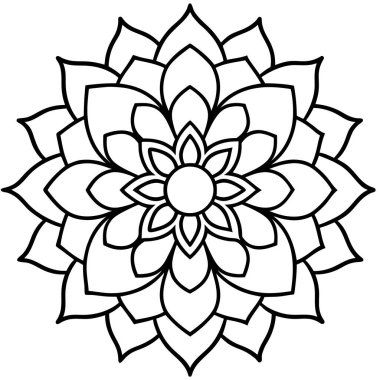 mandala deseni beyaz izole arkaplan