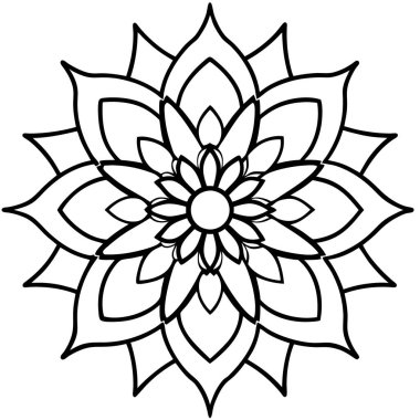 Siyah beyaz vektör mandala deseni