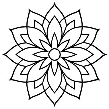 Mandala vektör çizgisi şekli. yuvarlak süs.