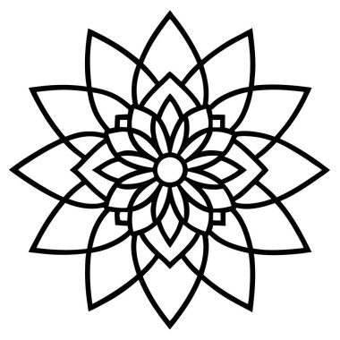 Beyaz arkaplanda mandala çiçeği