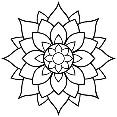 mandala çiçek dekoratif ikon vektör illüstrasyon tasarımı
