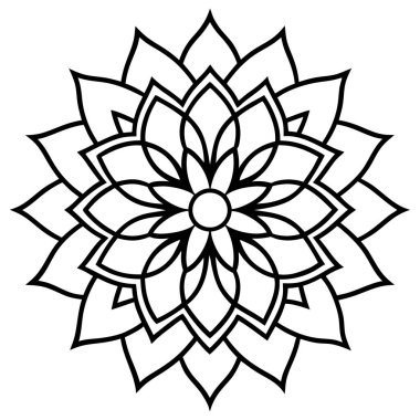 Siyah beyaz vektör mandala