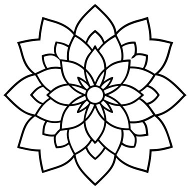 Beyaz arkaplanda çiçek mandala 'sının vektör çizimi