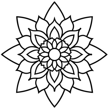 mandala. Süs. Beyaz arkaplanda el çizimi elementler izole.