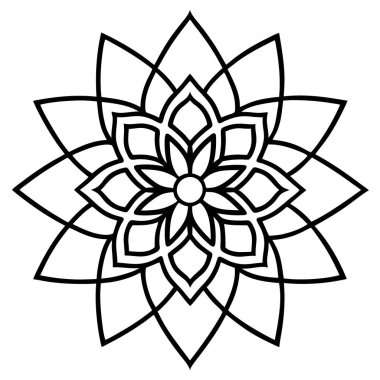 Mandala desen siyah ve beyaz