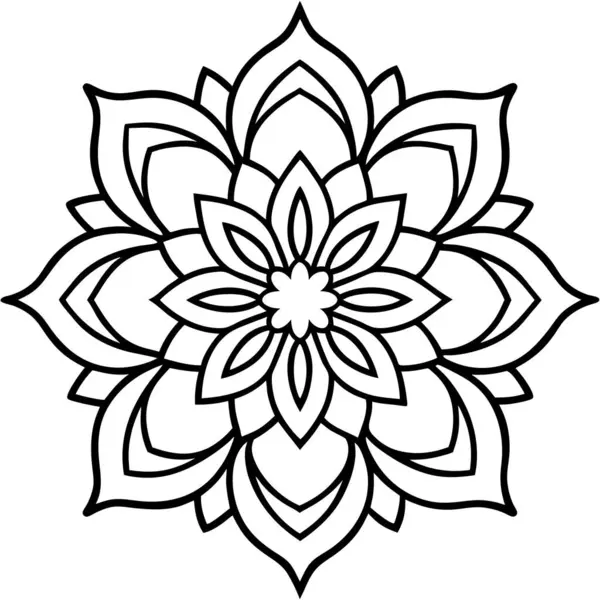 Güzel çiçek mandala deseninin vektör çizimi,