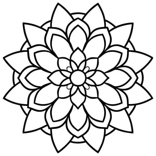 Çiçek mandala çizgisi beyaz arkaplanda izole edildi.