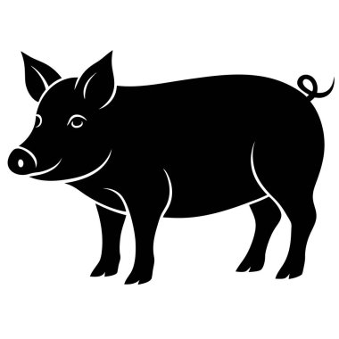 Domuz vektör simgesi. Siyah vektör logosu beyaz arkaplanda izole edildi