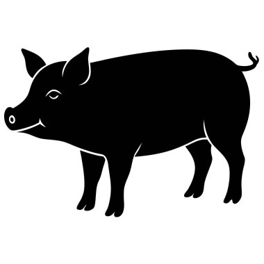 domuz vektör silueti beyaz üzerinde izole