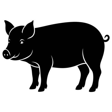 domuz siyah vektör çizimi.