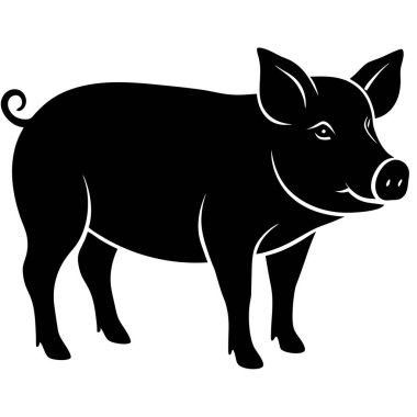 Domuz silueti, vektör çizimi