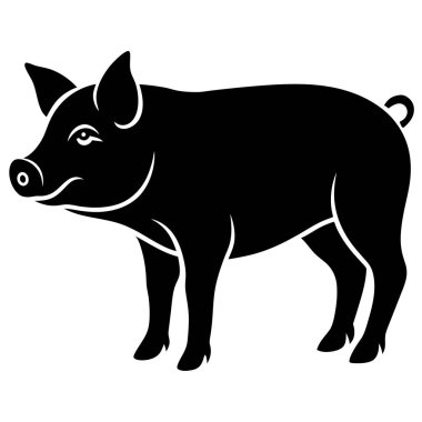 Arka planda domuz vektörü simgesi.