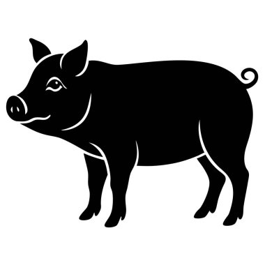 Domuz siluet. Vektör çizim