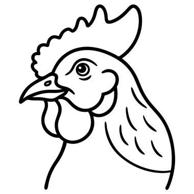 siyah ve beyaz çizgi film horozu