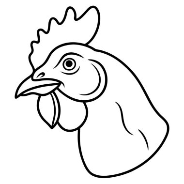 siyah ve beyaz çizgi film horozu