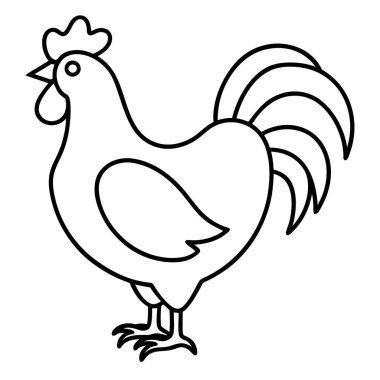 Şirin tavuğun vektör karikatür çizimi. beyaz arkaplanda izole.