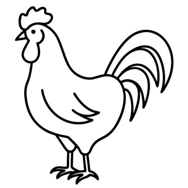 Çizgi film tavuğu, çocuklar için boyama kitabı.