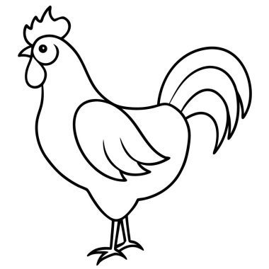 çizgi film tavuk simgesi. vektör çizim