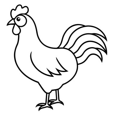 beyaz izole karikatür horoz