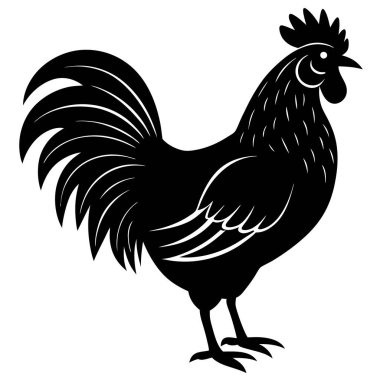 horoz vektörü siyah simgesi