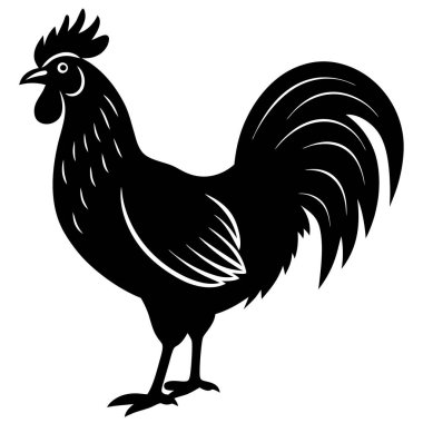 Horozun vektör görüntüsü. siyah siluet