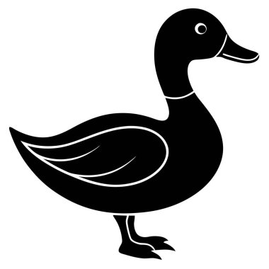 Ördek simgesi basit bir şekilde izole edilmiş vektör çizimi