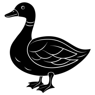 Ördek simgesi. Ördek basit illüstrasyon vektör web simgesi