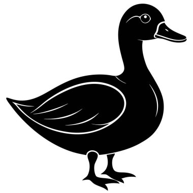 Ördek ikonu. Ördek vektör simgesinin basit bir gösterimi