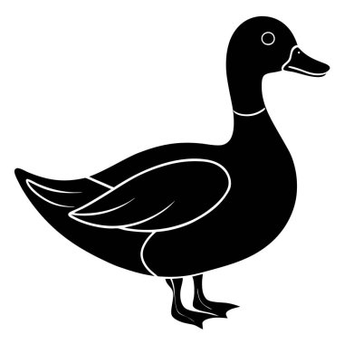 Ördek ikonu. Ördek vektör simgesinin özet çizimi