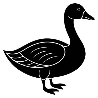 Ördek ikonu. Ördek vektör simgesinin basit bir gösterimi