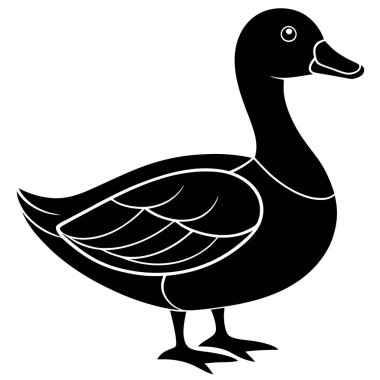 Çizgi film tarzında ördek simgesi.