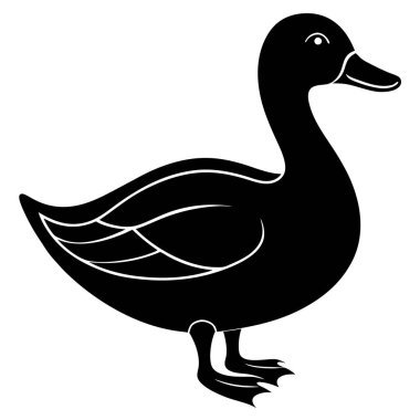 Ördek ikonu. Ördek simgesinin basit vektör çizimi