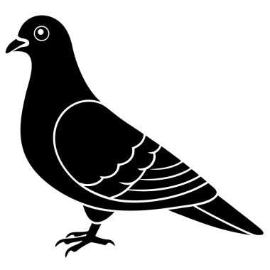 siyah güvercin simgesi, basit biçim