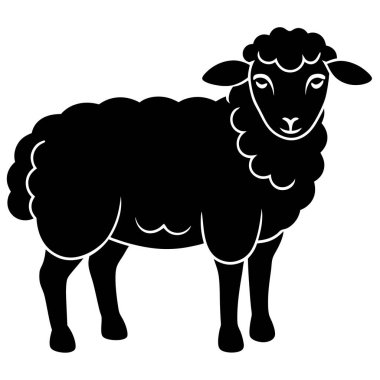 Koyun vektör simgesi. vektör siyah simgesi beyaz arkaplanda izole edildi