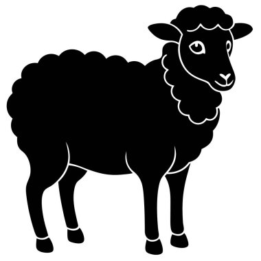 Basit bir kara koyun sanat tasarımı.