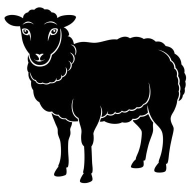 Basit bir kara koyun sanat tasarımı.