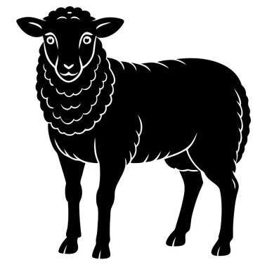 Basit bir kara koyun sanat tasarımı.