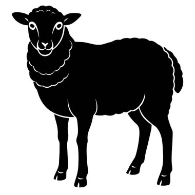 Basit bir kara koyun sanat tasarımı.